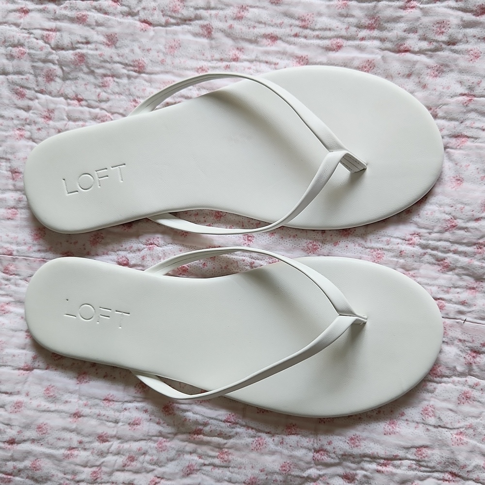 Loft White Sandals 7 NWT